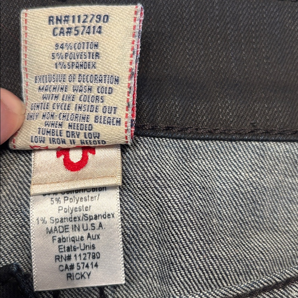 True Religion Men's Relaxed Jeans - Dark Gray - Picture 7 of 13